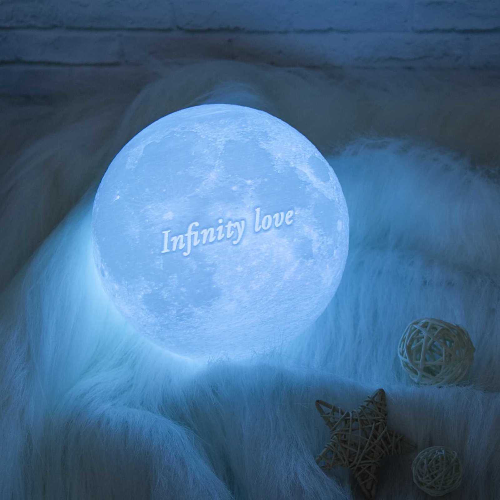 Customized 3D Printing Moon Lamp Personalized Photo Text Night Light USB Rechargeable Gift for Birthday Mothers Valentine Day M251118