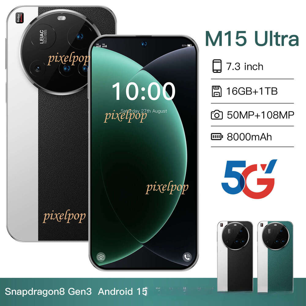 2025 new product M15 Ultra mobile phone is a 16+1T smart all-in-one device 5G Android Smartphone with High-Resolution Display & Dual SIM Capability