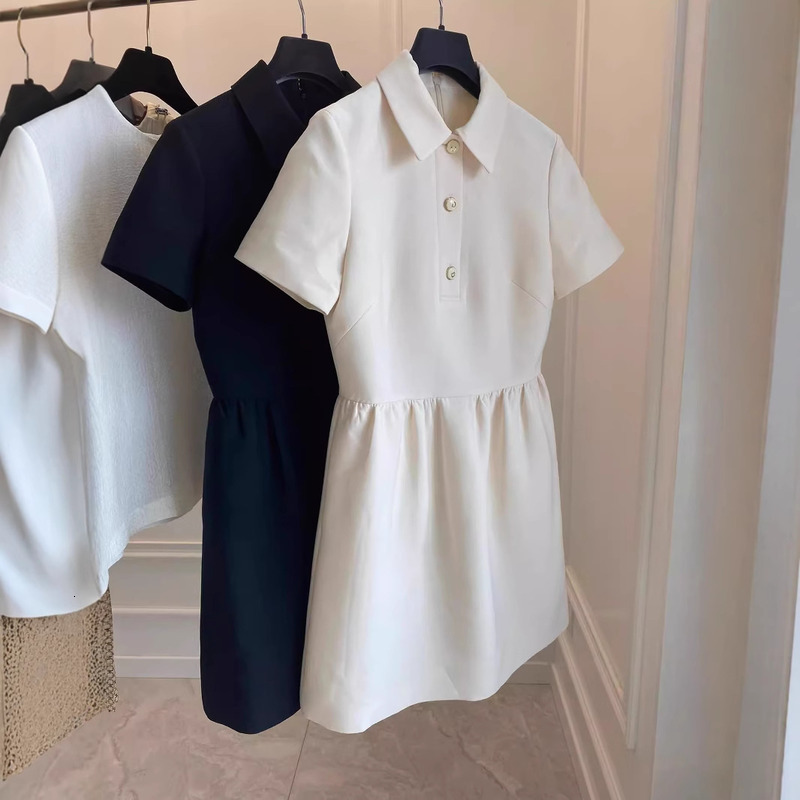 Three Standards Are Consistent High End Women's Wear 2025 Summer Short Sleeved Polo Little Fragrant Dress Hepburn Style