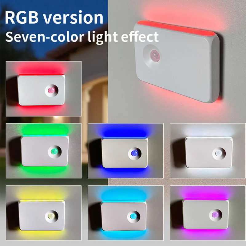 Motion Sensor Wall Lamp Magnetic Night Light Type-C Charging Warm/RGB Light Wireless Cabinet Lights for Indoor Closet Stair M251118