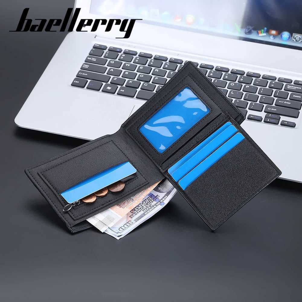 Baellerry Short Men Wallets Zipper Coin Pocket Crocodile Pattern Mens Wallet Luxury Card Holder PU Leather Classic Male PurseT251118