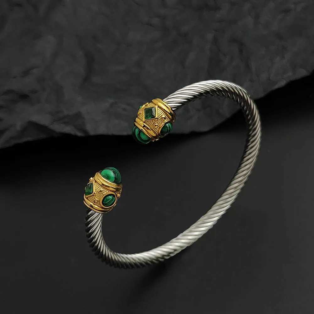 Creative wire buckle sapphire gold-plated stainless stl womens bracelet waterproof and rust-fr couple bracelet C251118