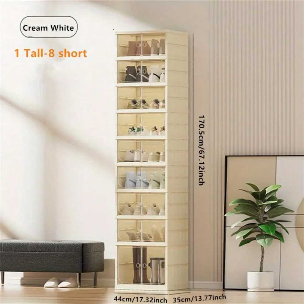 Portable Folding Shoe Rack Shoe Organizer Storage Box With lear Door For Closet Entryway Storage Containers Binsgnetic H251117