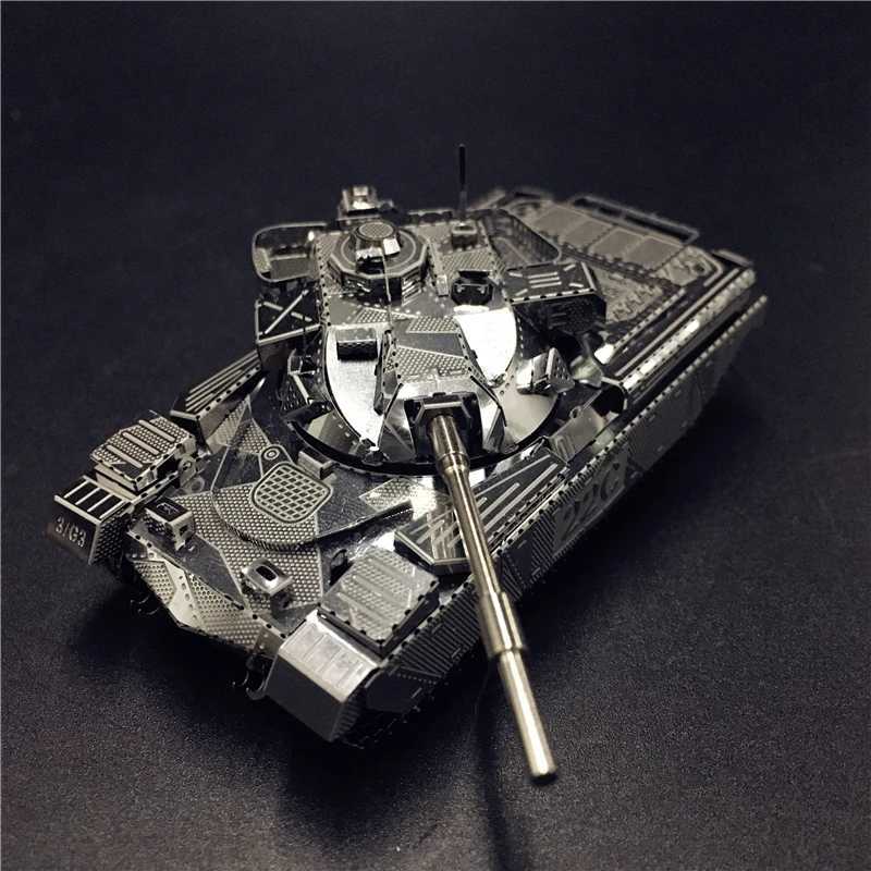IRONSTAR Sliver Stainless 3D Metal model kit JS-2 tank Chieftain MK50 Tank Assembly Model DIY Laser Cut Model Toys for Adult C251118