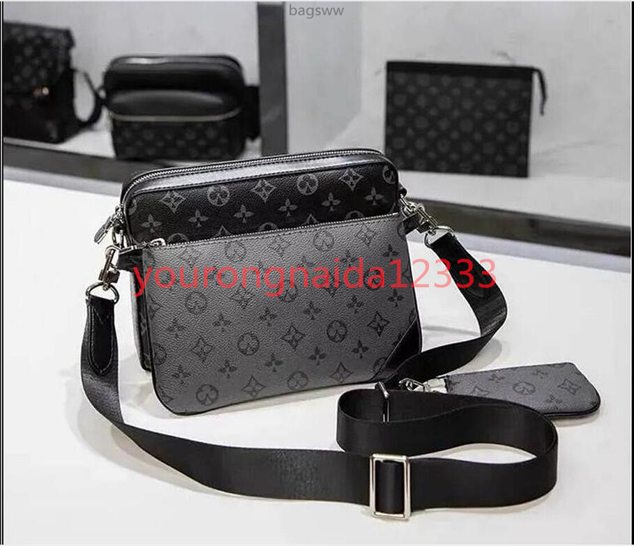 Crossbody Bag 2025 Handbags Men Leather TRIO Messenger Bags Luxury Shoulder Bag Make up Bags Designer Handbag Luxurys designers Mens Shoulder Bags