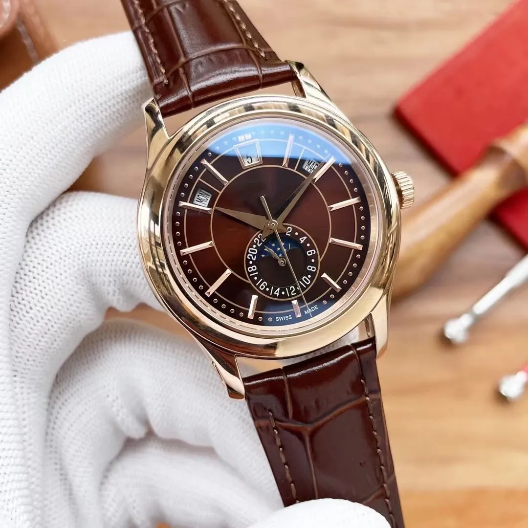Classic Style Men's Fully Automatic Mechanical Watch Stainless Steel/Calf Leather Strap High Quality Men's AAA Watch