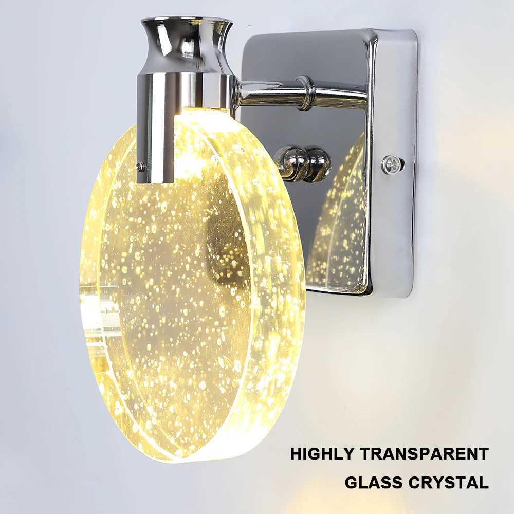 Modern Crystal Interior LED Wall Light Sconces Lamp AC 85-265V Gold Silver Indoor Home Decor Items Room Decoration LED Wall Lamp M251118