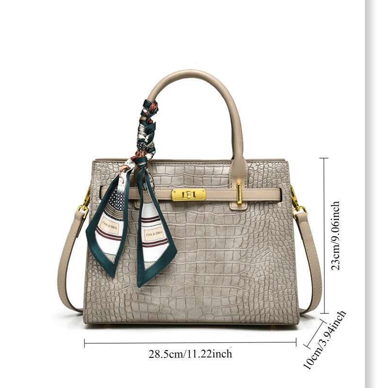 Lychee Pattern Kelly Bagwomen's Shig Bag Fansman Women'sbag High-Endelephantgrayhandbagpurses And Handbags