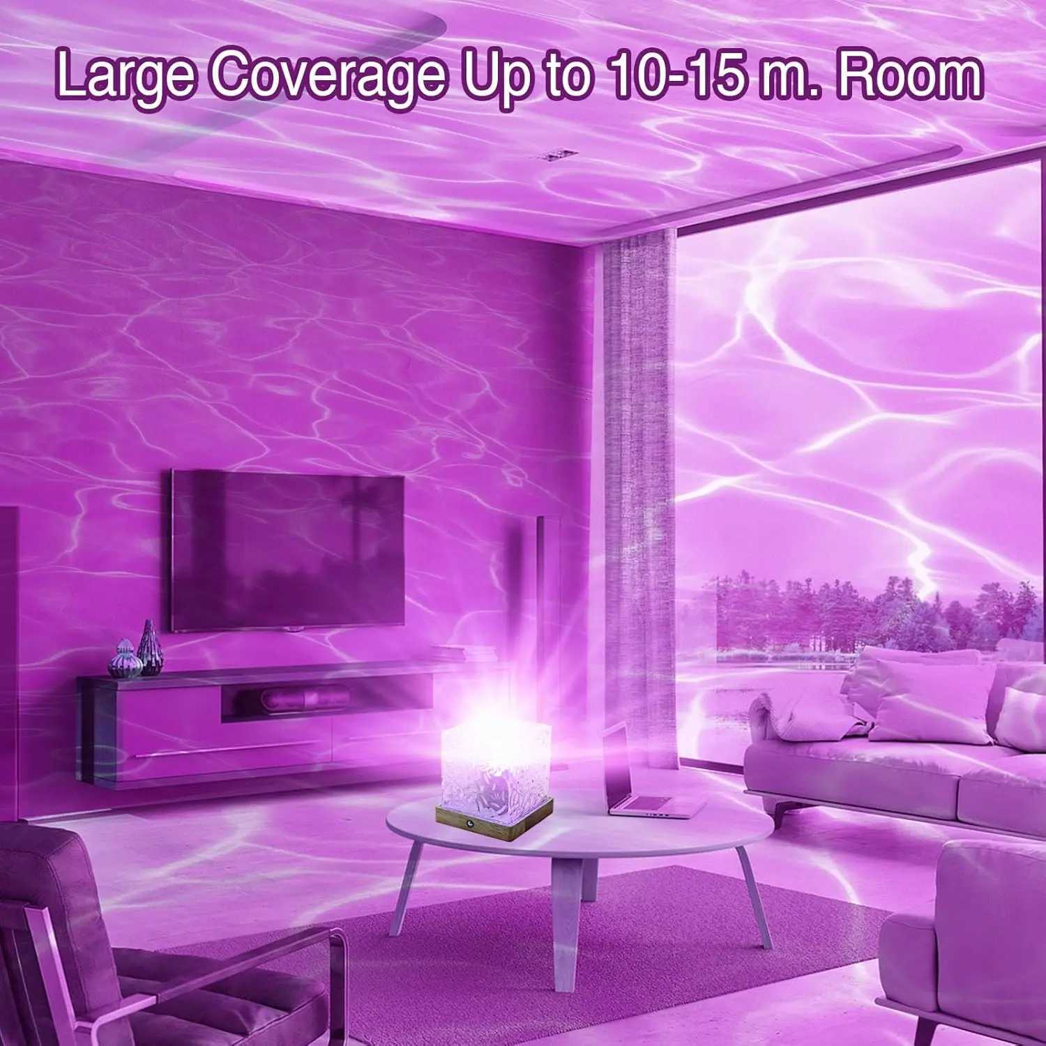 Rotating Water Ripple Table Lamp USB Aurora Night Light Remote Control 16 Colors Change Ocean Wave Cube Desk Light Bedroom Decor M251118