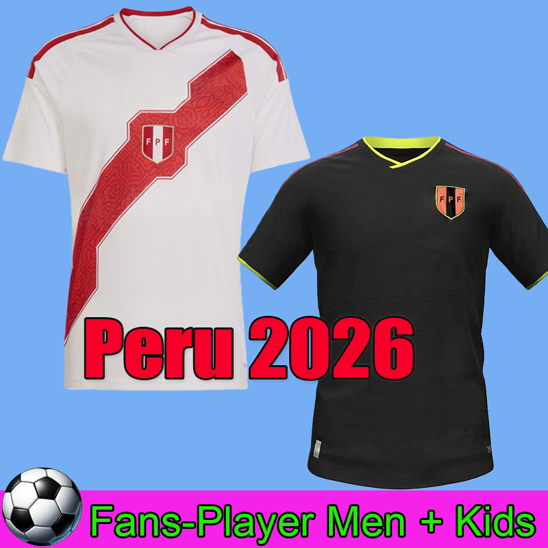 Peru 2026 soccer jerseys Mens Home away Kit football shrits men kids sets
