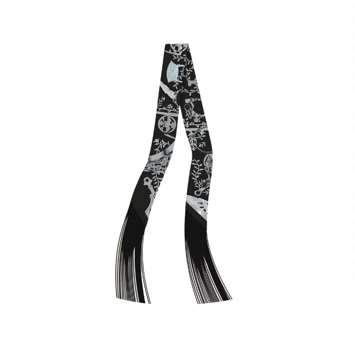 Fringed Twill Satin Small Scarf For Spring Summer Layering And Casual Matching