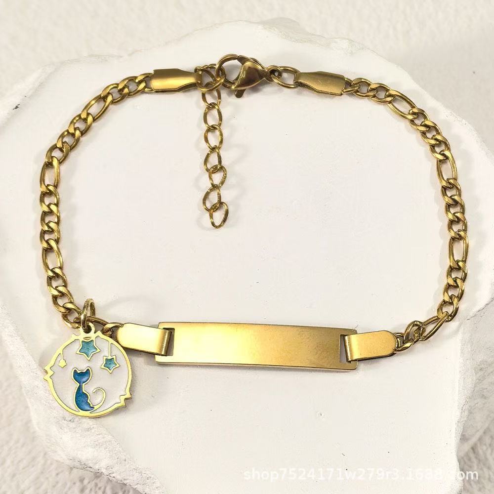 DUOYING Custom Nameplate Bracelet Butterfly Chain Personalized Enamel Colorful Charms Bangles For Kids Jewelry Gift 250214