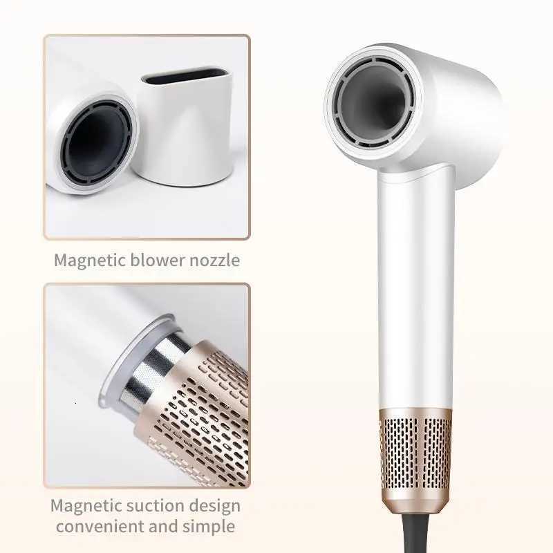 Negative Ion Hair Dryer Brushless Motor 1400W High Speed Blow Dryer 3 Speed 4 Temp Travel Hair Dryer for Home Travel Salon WhiteT251118