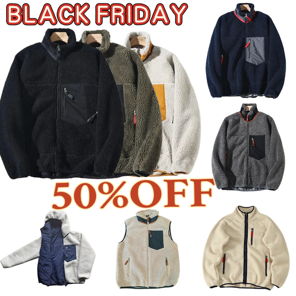 Designer Mens Jacket Thick Vest Thick Warm Down Classic Retro Antumn Winter Models Lamb Cashmere Coat