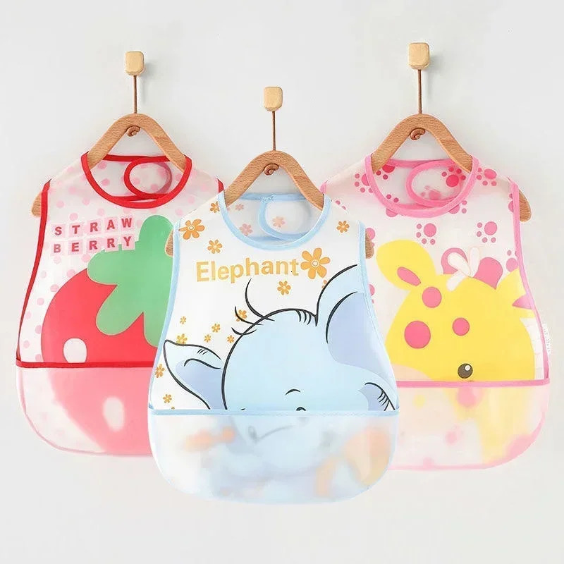 Adjustable cartoon animal baby waterproof color bib sleeveless children long sleeved work clothes feeding apron 250414z