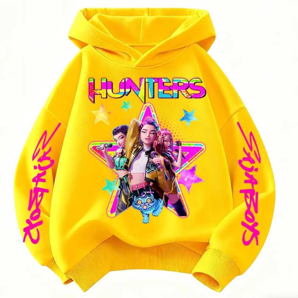 KPop Demon Hunters Huntrix Girls Sweatshirts Spring Fall Boys Children Hoodies Long Sleeves T-shirt Jacket Toddler Kids Clothes W251118