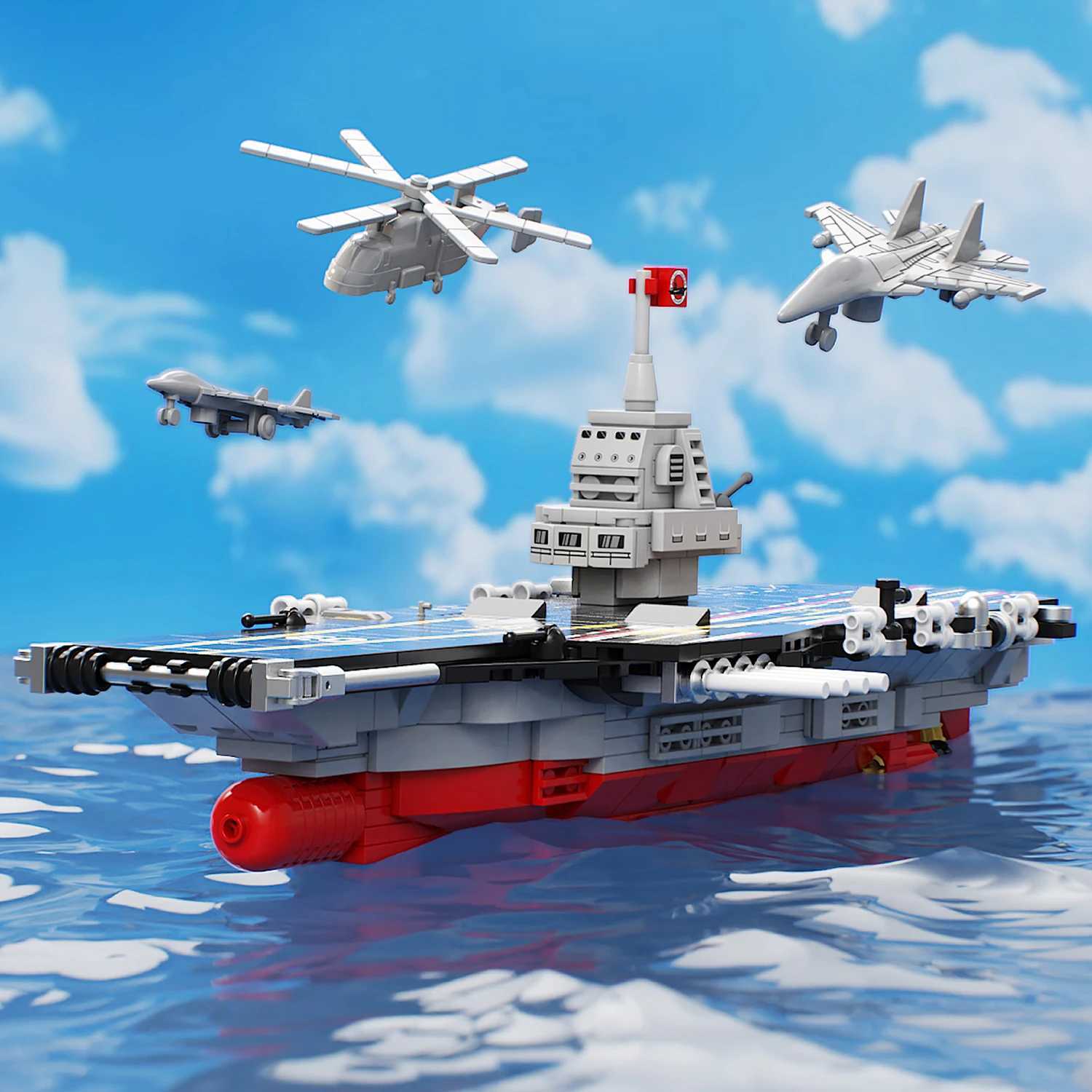 561PCS Aircraft Carrier Building Blocks Toys Model Assemble Puzzle Bricks Toy With Aircraft For Kid Adults Christmas Gifts C251118