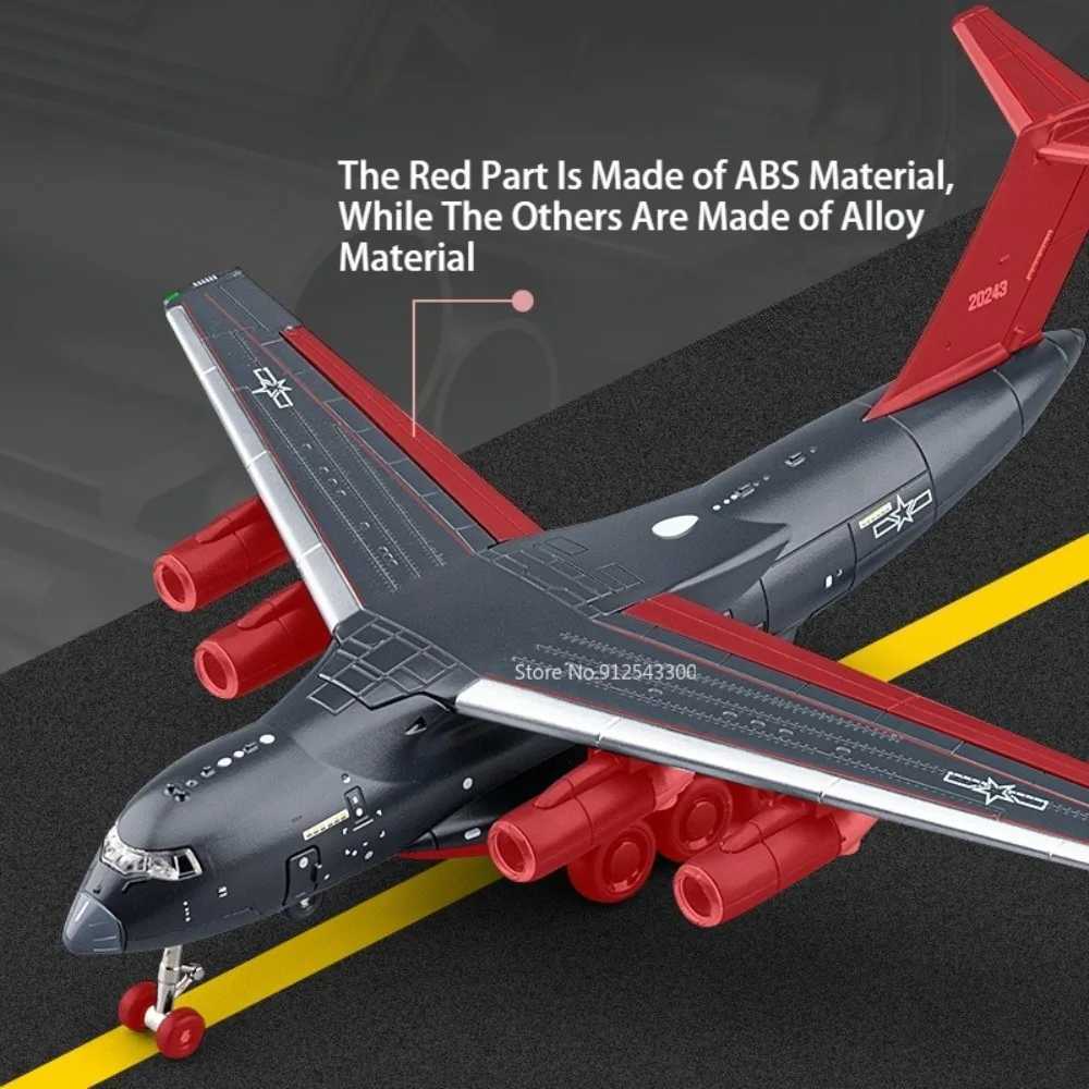 1180 Scale Y-20 Transport Aircraft Model Toy Metal Body Pull Back Foldable Nose Wheel Military Plane Models Childrens Gifts C251118
