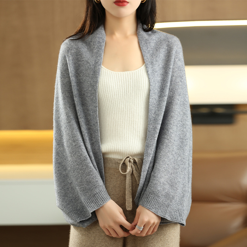 K428 High-end pure wool knitted shawl women's dress cheongsam outerwear cardigan red shawl wedding mother scarf cloak