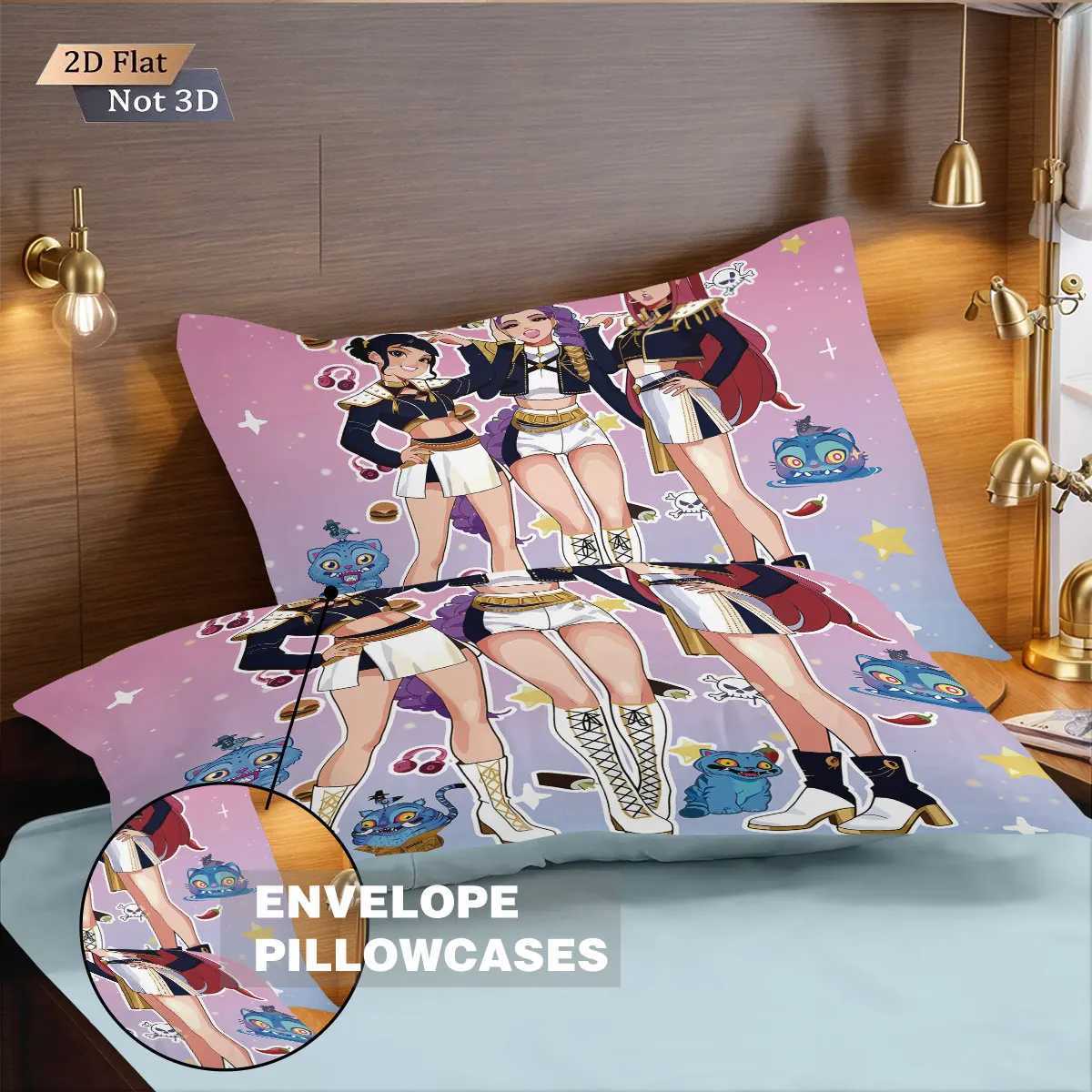 3pcs K-Pop Demon Hunters Print coreless Bedding Set Multi Sized Bedding Dormitory duvet Cover Soft Decoration Machine WashableM251118
