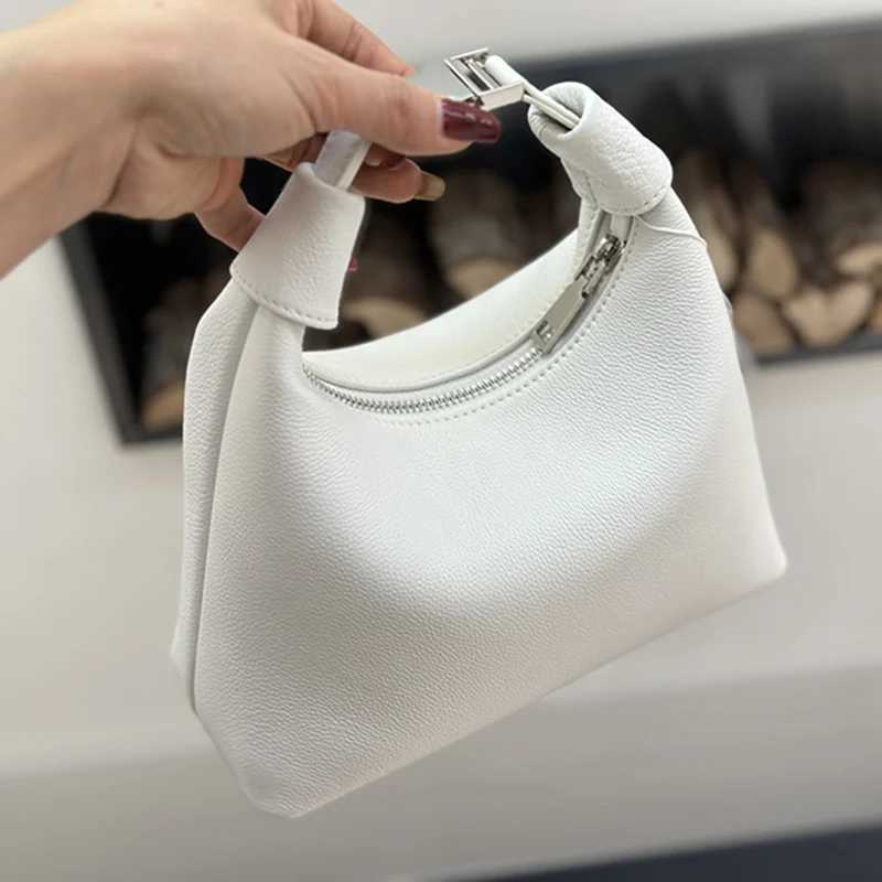 Luxury Handbags Female Crossbody Bags Fashion 2025 Genuine Leather Simple White Shoulder Bags WomenW251118
