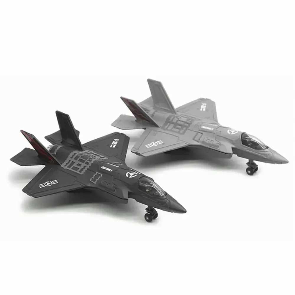 Alloy Large Pull Back F-35 Fighter Aircraft Model Music LED Airplane Toy Gift C251118