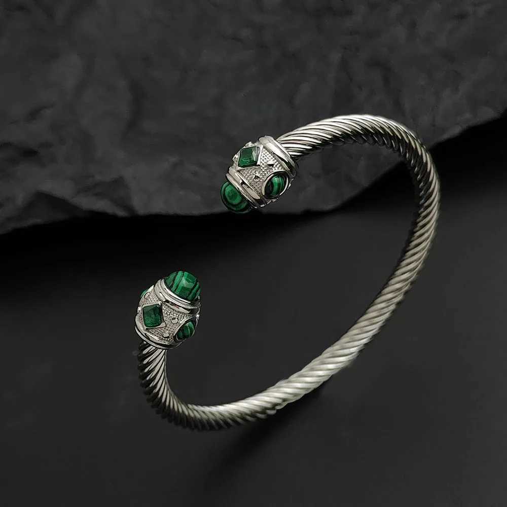 Creative wire buckle sapphire gold-plated stainless stl womens bracelet waterproof and rust-fr couple bracelet C251118
