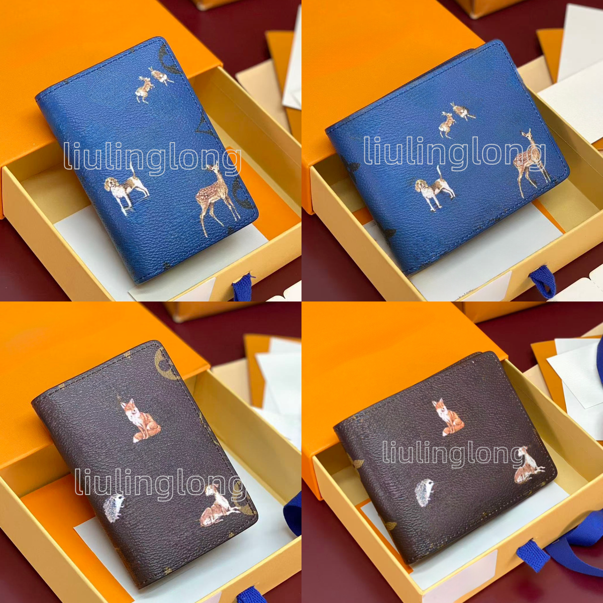 10a designer card holder woodland animals women genuine leather forest wallet brand coin bag luxury credit card holder designer wallets men cardholder coin pouch