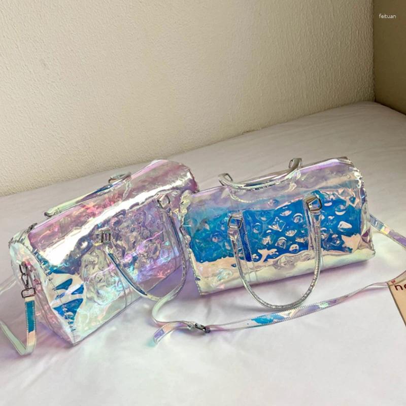 Totes Fashion Colorful Transparent Jelly Bag Laser Shoulder Women Handbag Waterproof Large Capacity Storage Travel