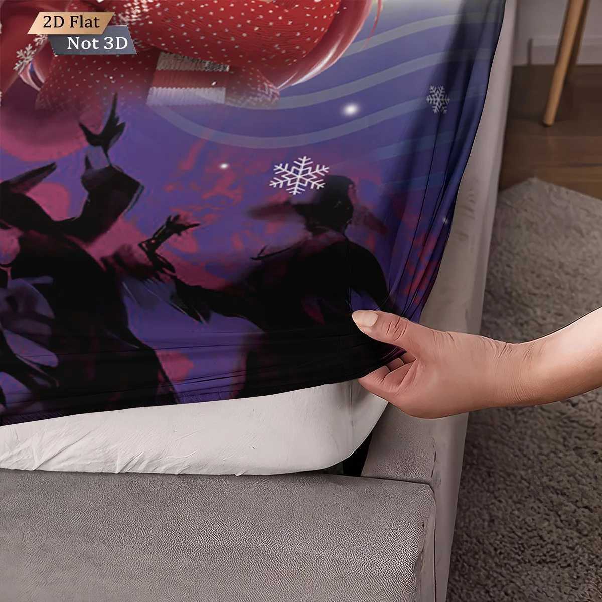 3pcsK-Pop Demon Hunters Printed coreless Fitted Sheet Set Multi Size Soft Bed Cover Bedroom Bedding Decoration Machine WashableM251118