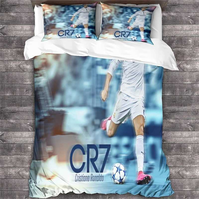 Duvet Cover Ronaldo 3D Kids Boys Girls Duvet Cover Soft Bedspread 2/3 Piece Set With Zipper Closure Soft Microfiber King SizeM251118