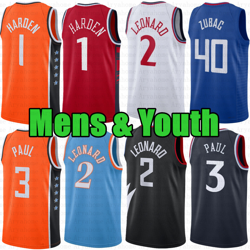 Kawhi James Harden Leonard Basketball Jersey Ben Simmons Chris Paul Ivica Zubac City Mens Kids John Collins Derrick Jones Jr Bogdan Bogdanovic Bradley Beal Batum