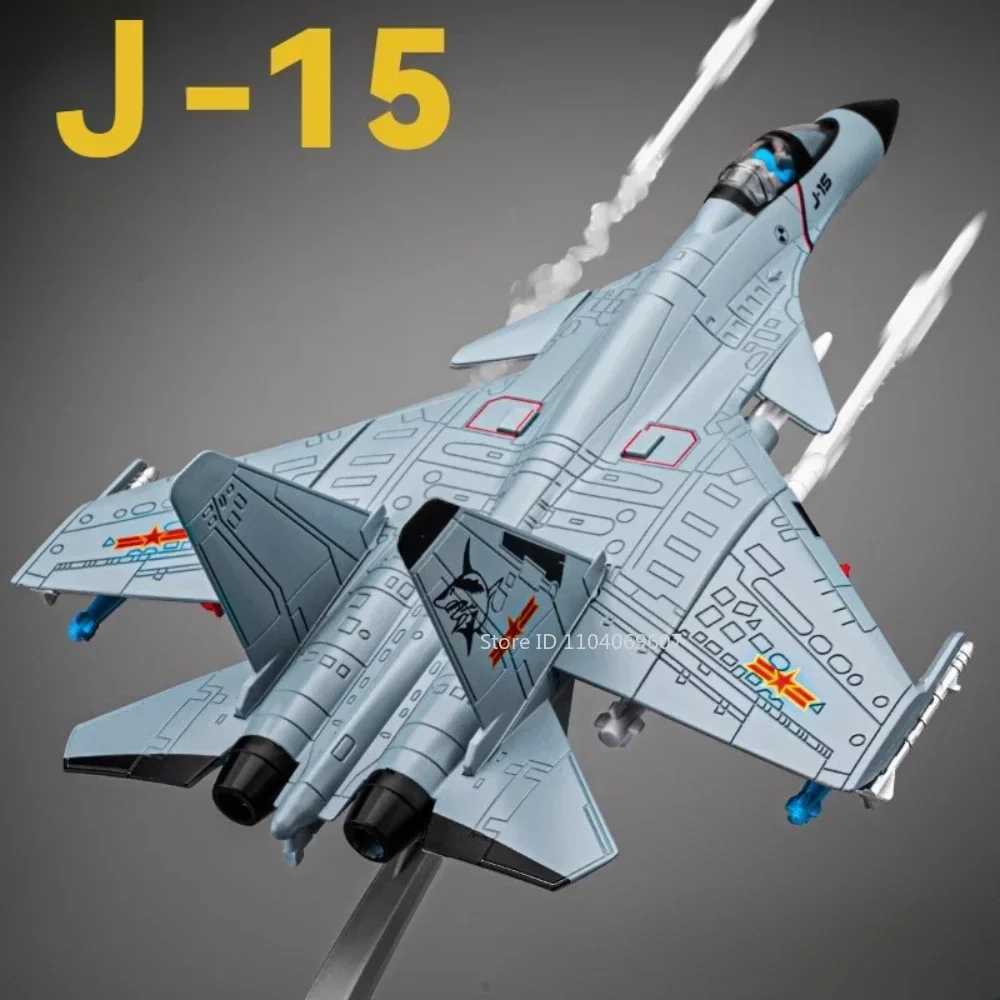 189 Scale J-15 Fighter Model Toy Alloy Military Aircraft Models Light Sound Pull Back Boys Birthday Airplane Collection Gifts C251118