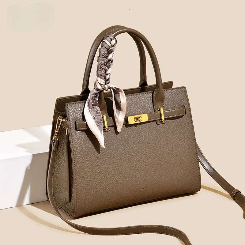 Lychee Pattern Kelly Bagwomen's Shig Bag Fansman Women'sbag High-Endelephantgrayhandbagpurses And Handbags