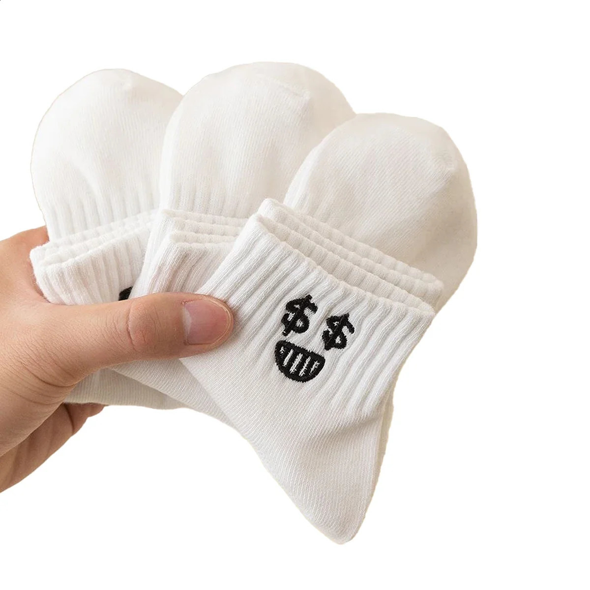 s white cute and interesting sock set cartoon womens autumn winter girl Kawai sports 250418