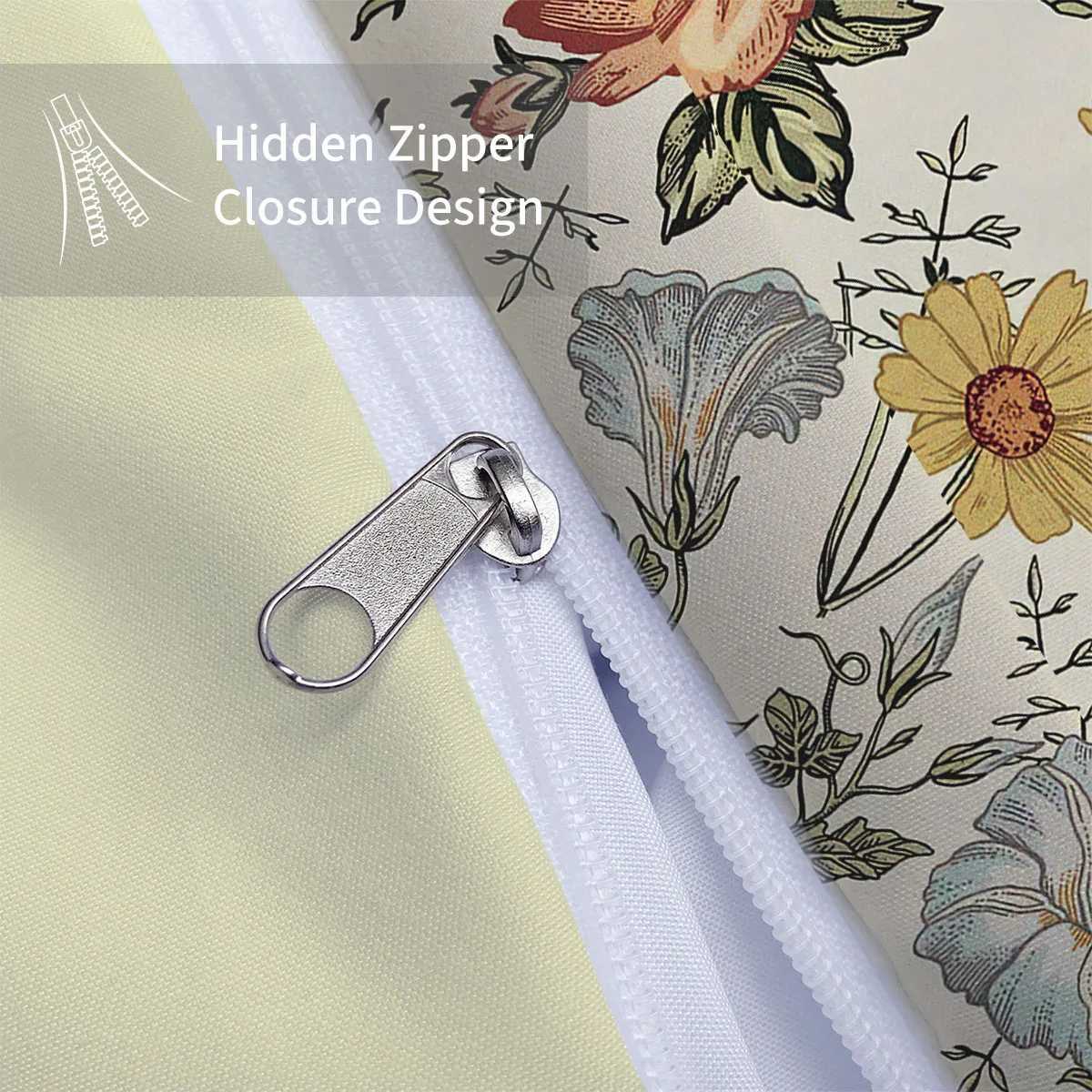 3pcs retro floral pattern printed bedding set suitable for women bedroom queen king twin bed 1duvet cover2 caseM251118