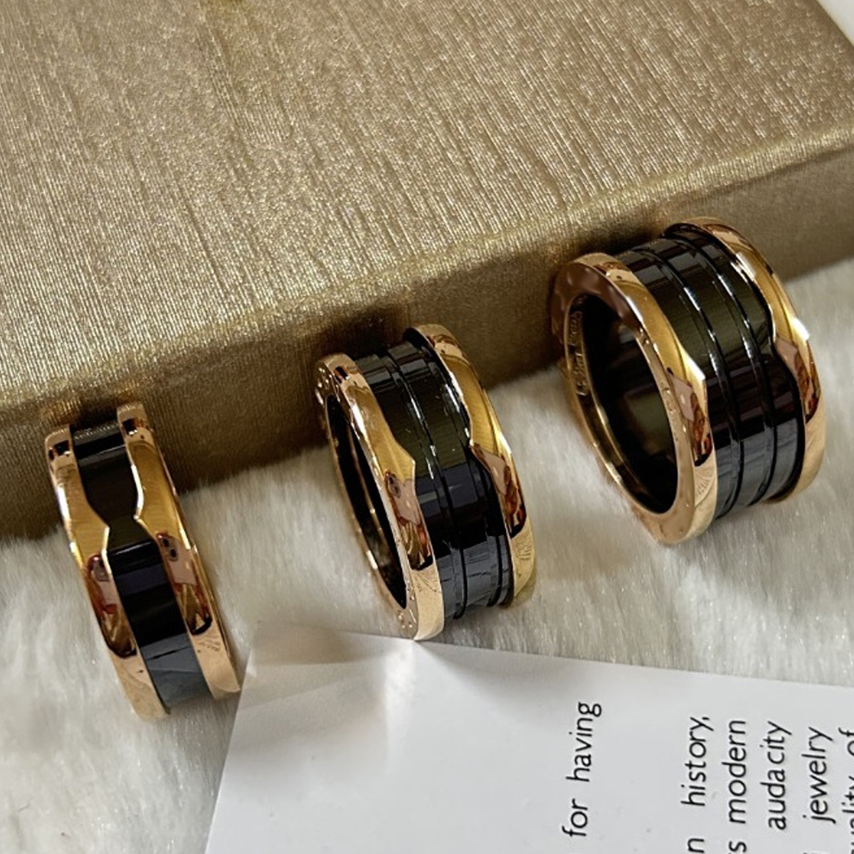 Elegant Black & White Ceramic Couple Rings Made from High-Quality Stainless Steel - Great Valentines Present