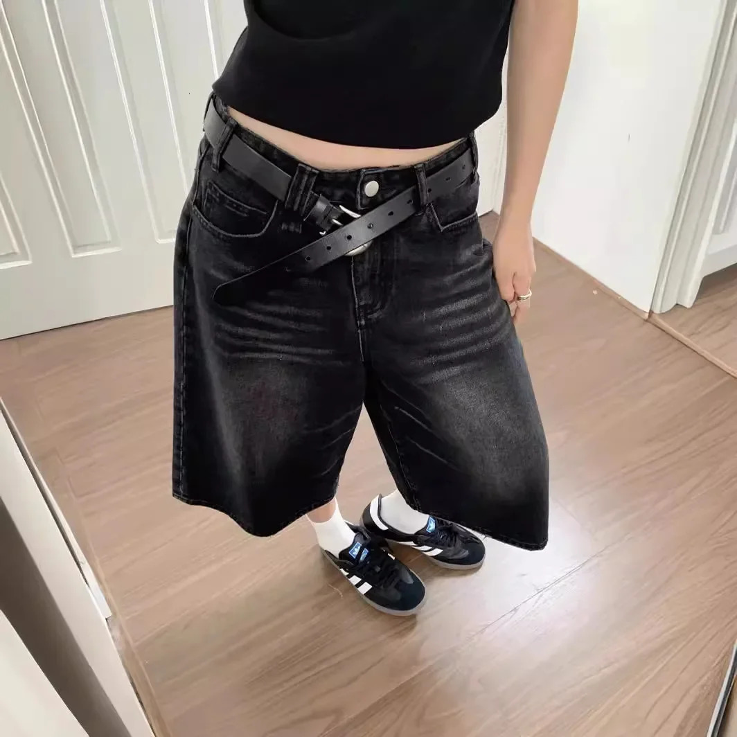 Fashionable Summer Mens Denim Shorts Casual Style Seven and a Half Long Clock Bottom Street American 250418