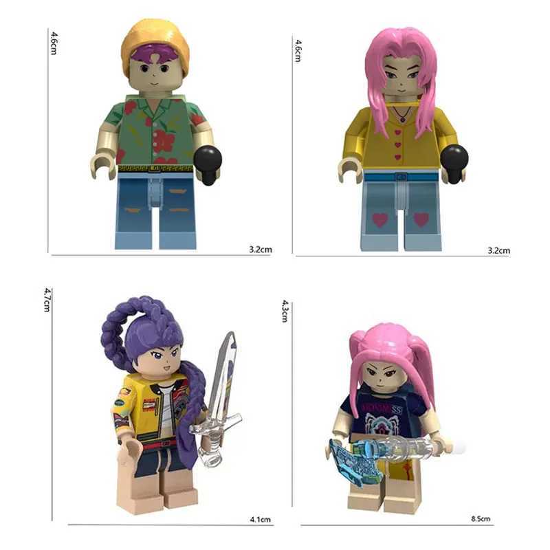 Anime Kpop Demon Hunters Rumi Zoey Mira Mini Figure Building Blocks Toy Desk Decoration Figures child Christmas Toy GiftG251118