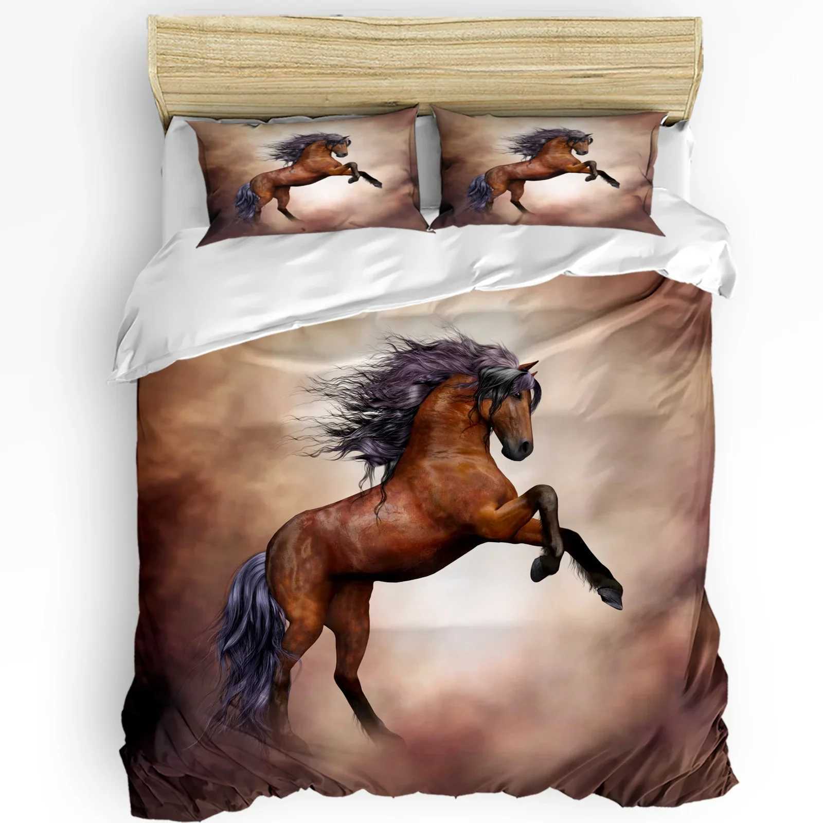 Horses Bedding Set For Bedroom Bed Home Abstract Stallions Simple Design Equestrian Animal Duvet Cover Quilt Cover caseM251118