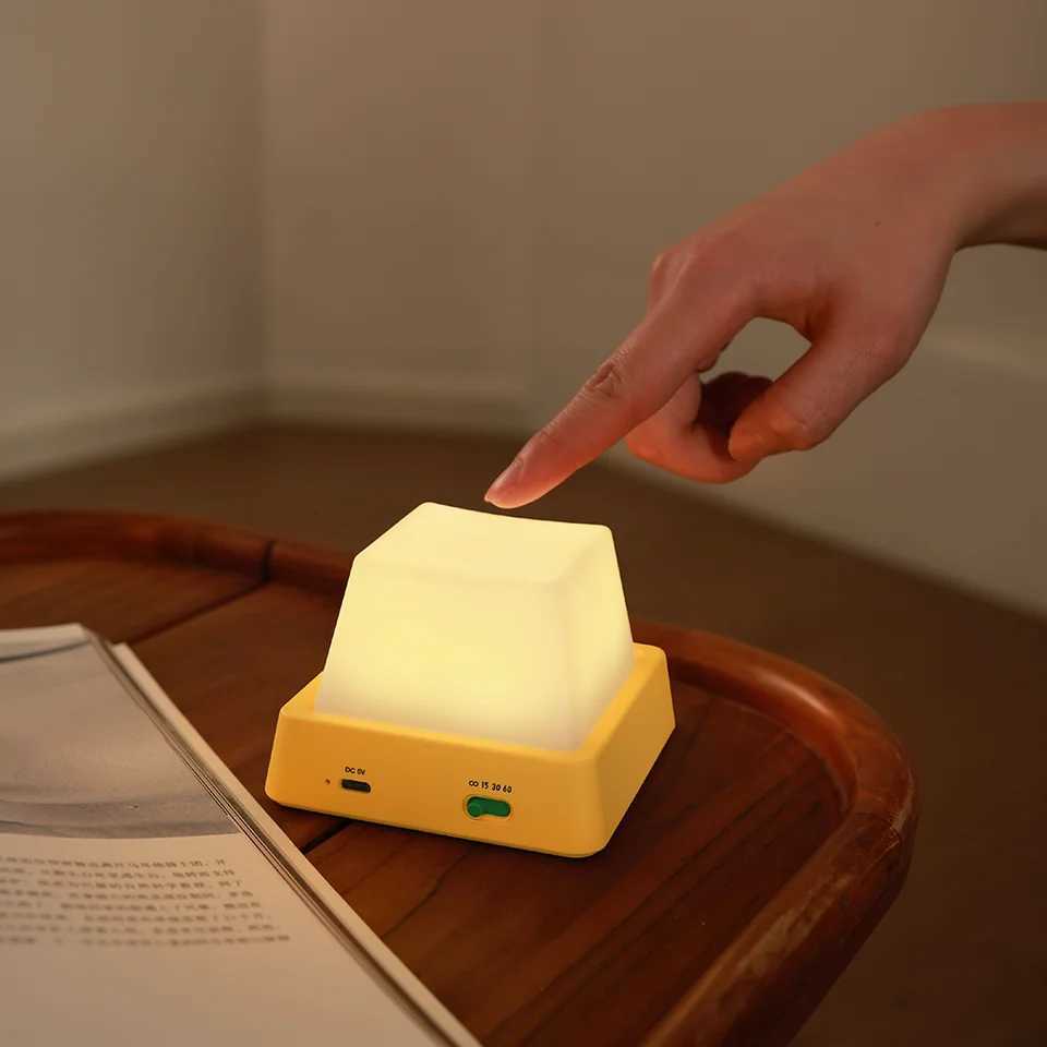 Simple Design Lights Night Lamp Press Switch Timing Led Table Desk Lamp High Quality Night Light Keyboard Shape Gift M251118