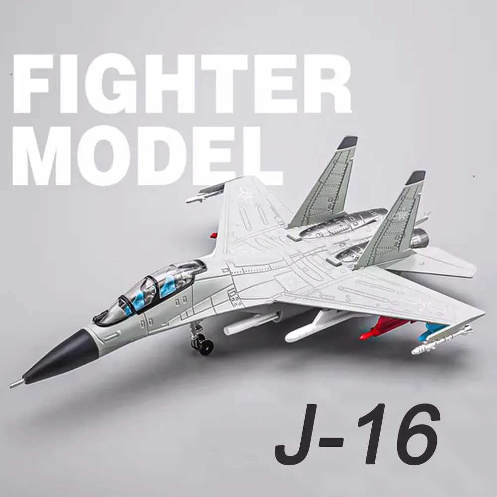 181 Alloy Diecast J-16 Multirole Fighters Miniature Models Toys with Pull Back Light Sound Airplanes for Boys Collection Gifts C251118