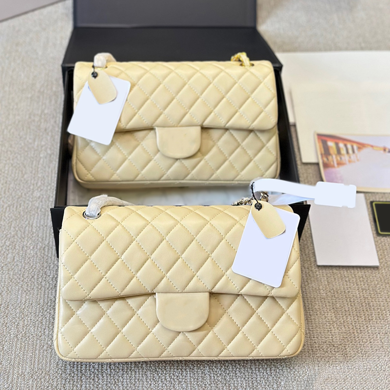 Women Designer Lambskin Classic Double Flap cf Shoulder Bags Diamond Lattice Quilted Gold Silver Matelasse Chain Crossbody Handbag Multi Pochette Sac Bag 26CM