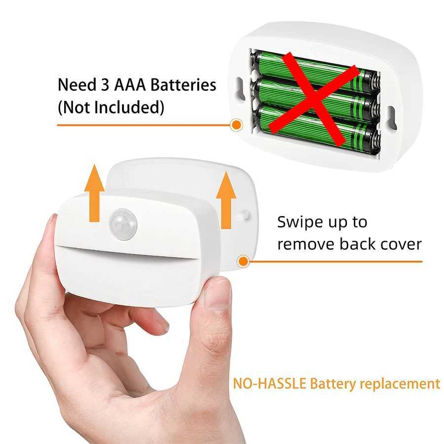 Motion Sensor Light Indoor LED Night Light Stick on Nightlight Battery Operated Lights for Hallway Stair Bathroom Closet Bedroom M251118