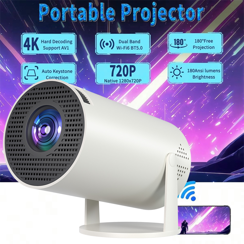 Projector HY300 PRO 4K Android 12 Dual Wifi6 180ANSI Allwinner H713 BT5.0 1080P 1280*720P Home Cinema Outdoor Projetor