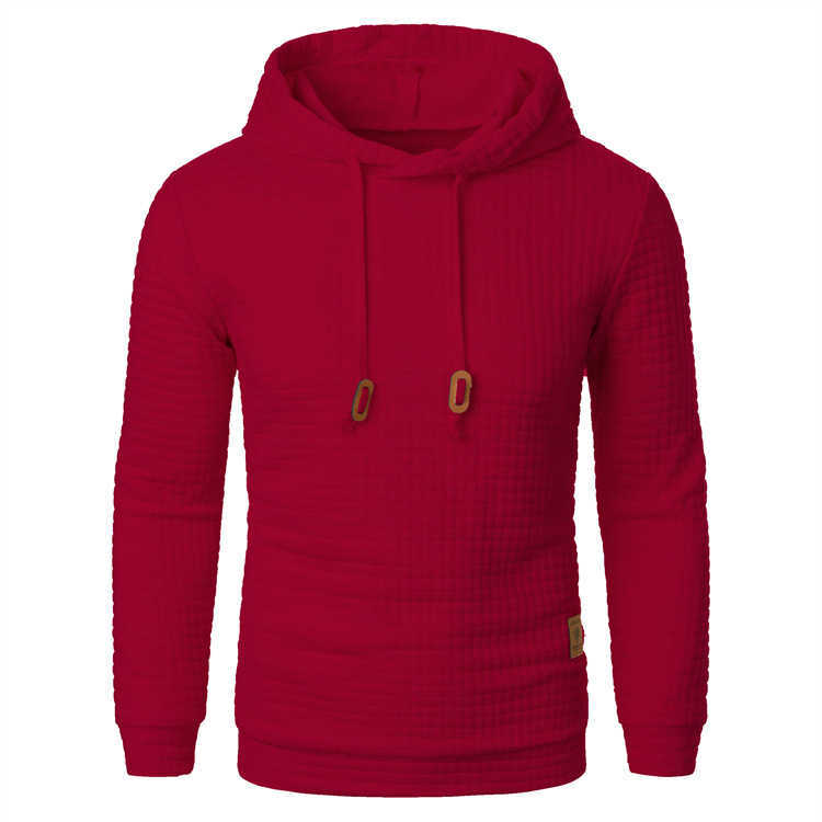 New autumn and winter European and American men's jacquard knitted sweaters, long-sleeved hoodies, warm color hooded sports tops W241230