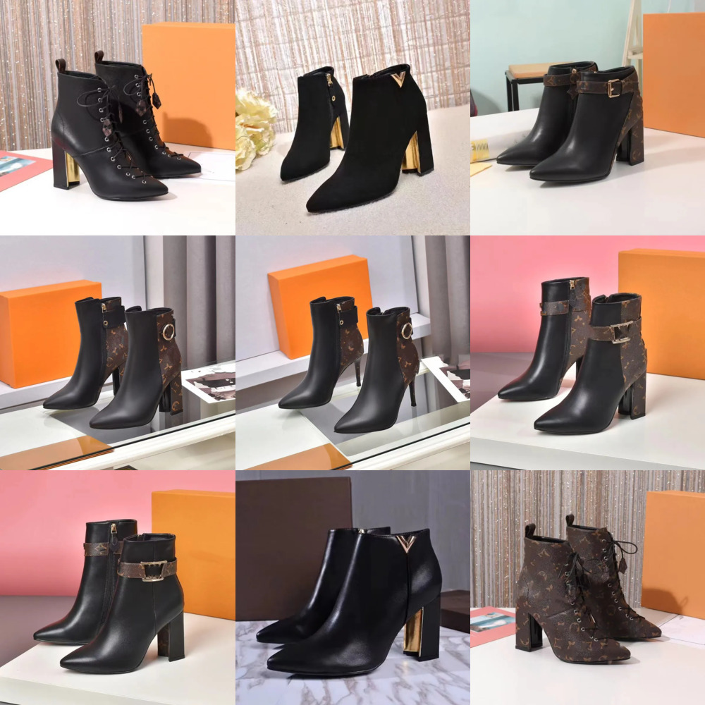 Designer boots silhouette ankle boot heels shoes winter woman embroidery letters heel 9.5cm fabric socks boots print flower leather wedding party shoes top 5451561