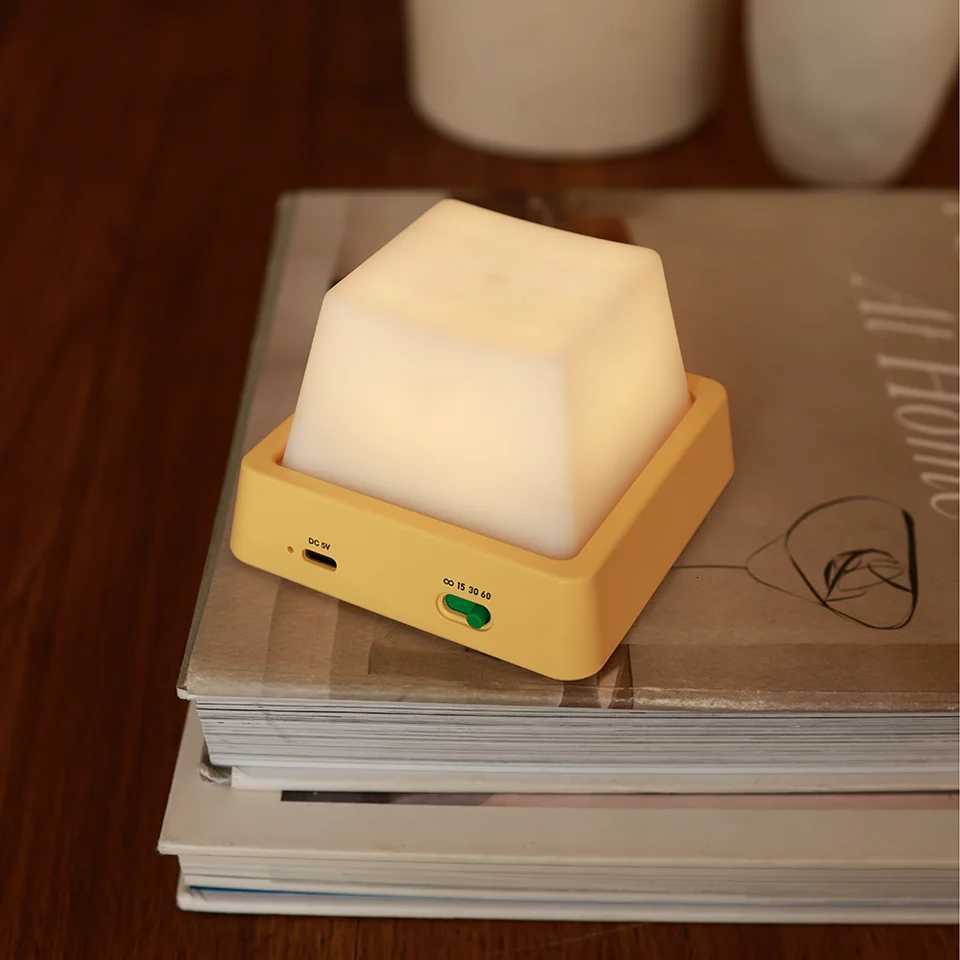 Simple Design Lights Night Lamp Press Switch Timing Led Table Desk Lamp High Quality Night Light Keyboard Shape Gift M251118