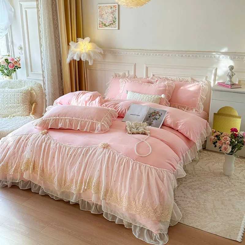 2025 French high-end bed cover washed cotton four-piece set skin-friendly washed cotton fabric delicate to the touchM251118