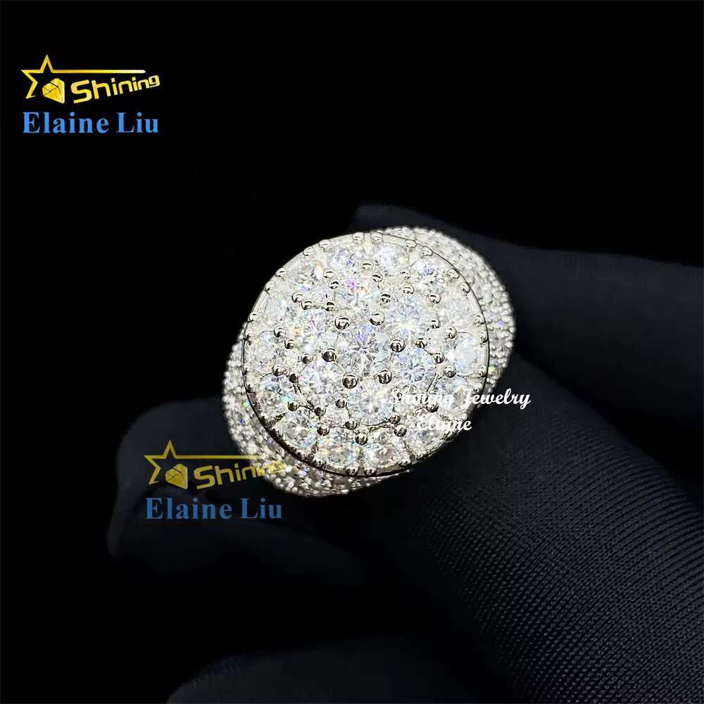 Iced Out Cz Zircon Vvs Moissanite Custom Sterling Sier Hip Hop Rings
